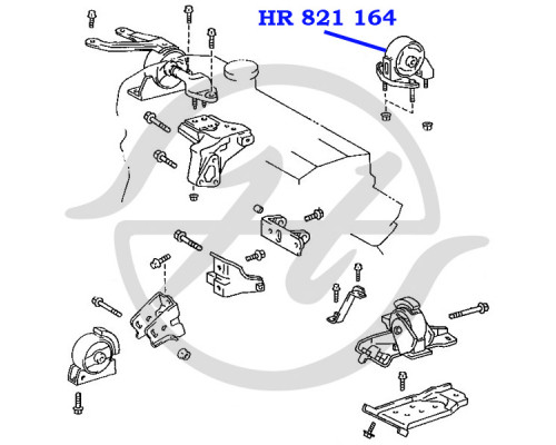 HR821164 Hanse Опора двигателя задняя для Toyota Corolla E10 1992-1997