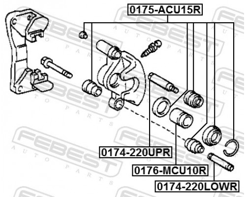 0175-ACU15R FEBEST Р/к заднего суппорта для Lexus RX (XU10) 1998-2003