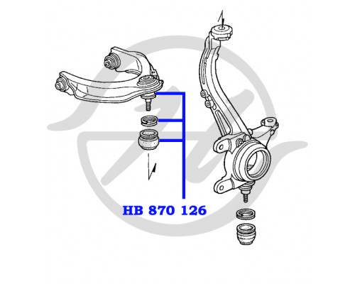 HB870126 Hanse Опора шаровая верхняя передней подвески для Honda Accord V 1993-1996