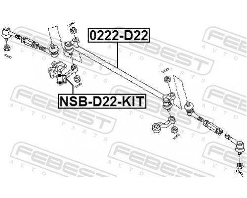 0222-D22 FEBEST Тяга рулевая поперечная