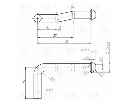 EMB0104 Trialli Кронштейн глушителя для VAZ 21100 1995-2014