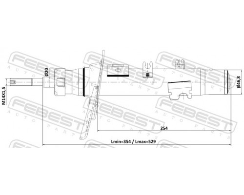 25110-010FL FEBEST Амортизатор передний левый