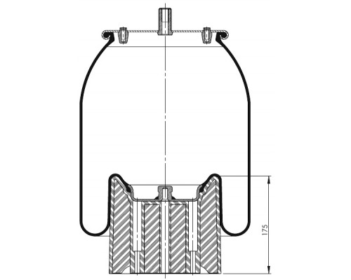 T0070-6318V3 TOPCOVER Воздушная подушка (опора пневматическая) для Schmitz S01 1996>