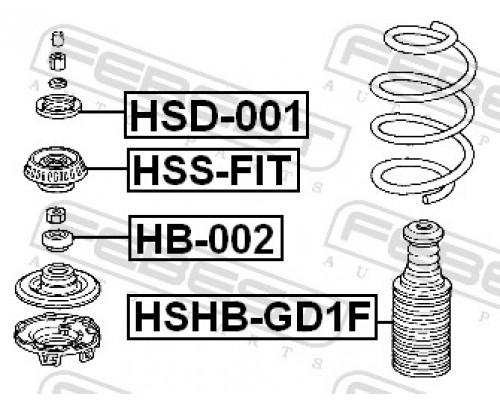 HB-002 FEBEST Подшипник опоры переднего амортизатора