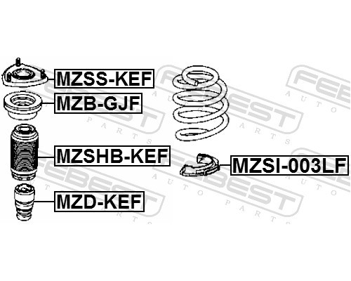 MZSHB-KEF FEBEST Пыльник переднего амортизатора