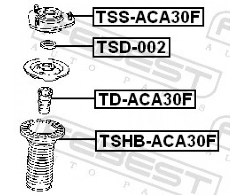 TSHB-ACA30F FEBEST Пыльник переднего амортизатора