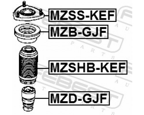 MZD-GJF FEBEST Отбойник переднего амортизатора для Mazda Mazda 6 (GJ/GL) 2013>