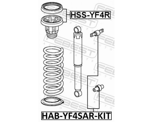 HAB-YF4SAR-KIT FEBEST Сайлентблок амортизатора для Honda Pilot 2008-2015