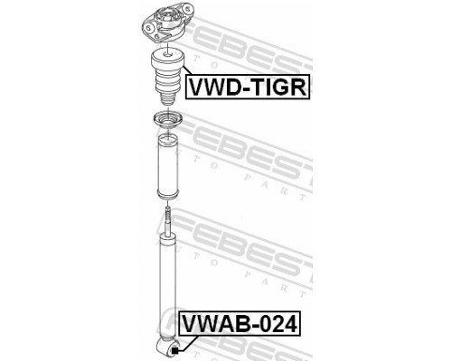 VWAB-024 FEBEST Сайлентблок заднего амортизатора нижний