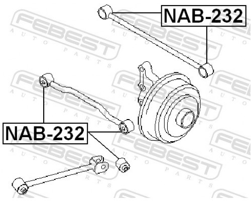 NAB-232 FEBEST Сайлентблок задней поперечной тяги