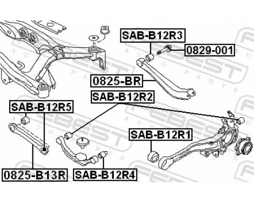 SAB-B12R4 FEBEST Сайлентблок задней поперечной тяги