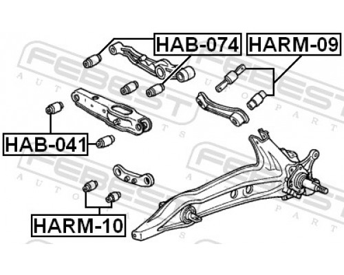 HAB-074 FEBEST Сайлентблок поперечной тяги наружный