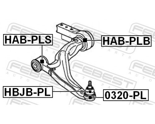 HBJB-PL FEBEST Пыльник шаровой опоры для Honda Pilot 2008-2015