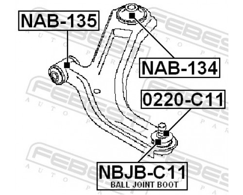 0220-C11 FEBEST Опора шаровая передней подвески