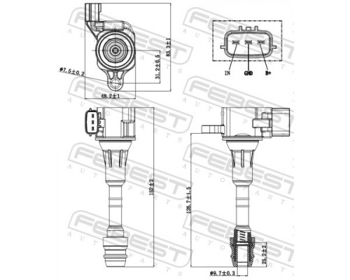 02640-006 FEBEST Катушка зажигания