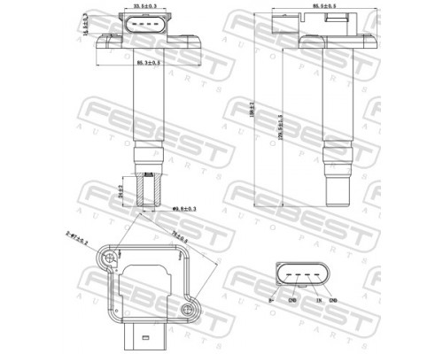 23640-004 FEBEST Катушка зажигания