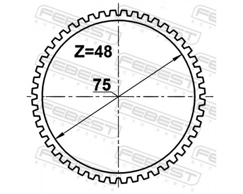 RABS-DUSTA48 FEBEST Кольцо датчика ABS