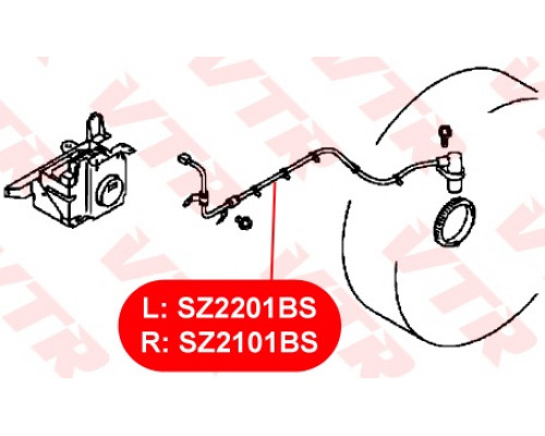 SZ2101BS VTR Датчик ABS задний правый для Suzuki Carry (FD) 1999-2013