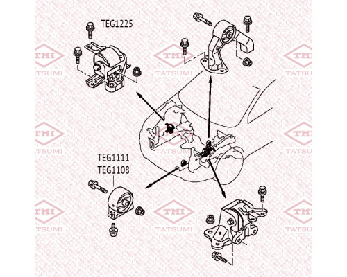 TEG1225 Tatsumi Опора двигателя правая
