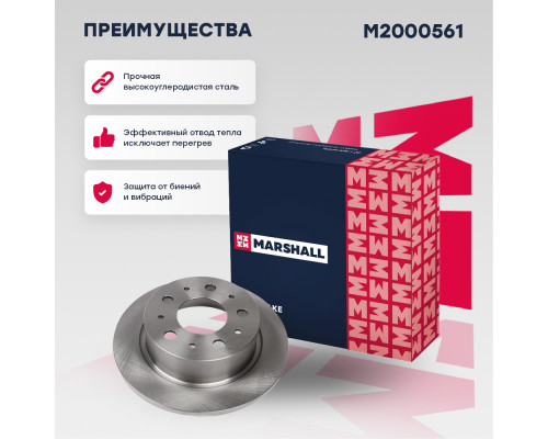 Тормозной диск задн. Citroen Jumper II 06-; Fiat Ducato III 06-; Peugeot Boxer II 06- (M2000561) Тормозной диск задн. Citroen Jumper II 06-; Fiat Ducato III 06-; Peugeot Boxer II 06- (M2000561)