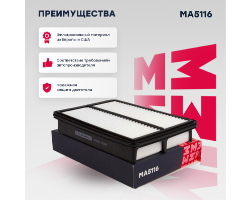 Фильтр воздушный HYUNDAI ix35 10-, TUCSON 04-; KIA CERATO 03-, SPORTAGE 04-