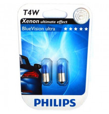 Лампы PHILIPS Blue Vision T4W 12V 4W BA9s блистер (2шт.)