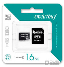 Карта памяти Smart Buy microSDHC 16GB Class 10 + адаптер