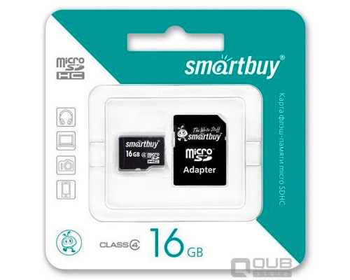 Карта памяти Smart Buy microSDHC 16GB Class 10 + адаптер
