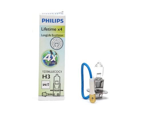 Лампа H3 12V 55W PK22s LongLife EcoVision PHILIPS