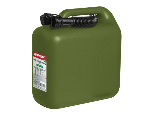 Канистра для топлива ZiPOWER 10л. Цвет - оливковый.