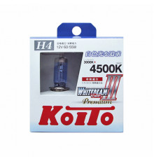 Автолампа газонаполненная H4 60/55W=135/125W 4500K Koito Whitebeam Premium P0744W (к-т 2шт)