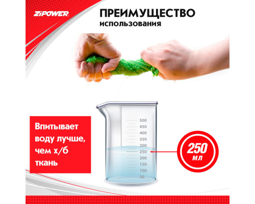 Набор салфеток из микрофибры для сушки после мытья автомобиля, 3 шт.