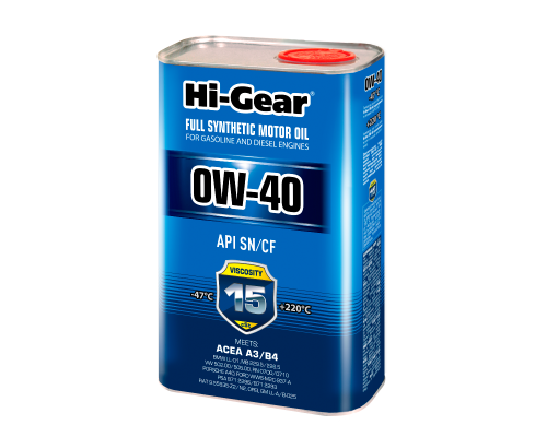 Моторное масло Hi-Gear 0W40 SN/CF ACEA A3/B4, 1л. HG0040