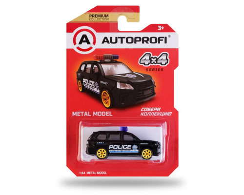 Машинка коллекционная 1:64, Серия 4X4, 4X4-001 чёрный
