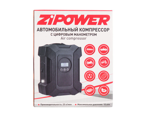 Автомобильный компрессор с цифровым манометром AIR COMPRESSOR, ZiPOWER