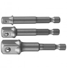 Набор адаптеров 1/4", 3/8", 1/2" для механизированного инструмента, 3 предмета