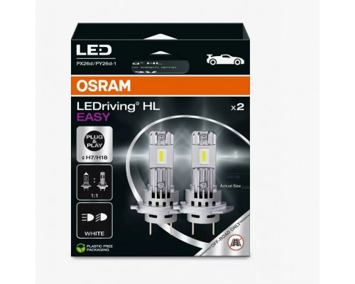 Лампы автомобильные OSRAM Комплект LEDriving  H7 25W 12V РX26D (64210DWESY-2HB)