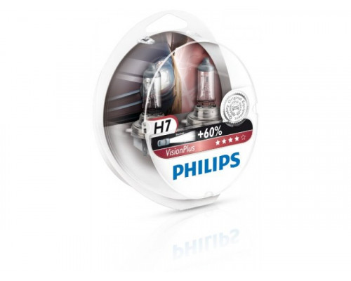 Лампы Philips Vision Plus H7 12V 55W, +60% (Комплект - 2 шт.)
