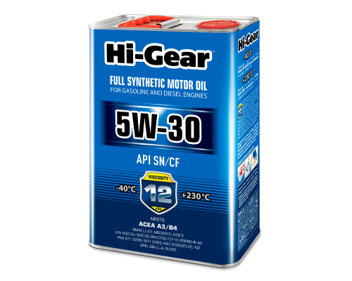 Моторное масло Hi-Gear 5W-30 SN/CF ACEA A3/B4, 4л. HG0034