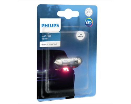 Лампа автомобильная светодиодная PHILIPS Festoon 43mm LED 11864 U30CW B1