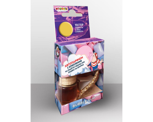 Ароматизатор подвесной в стеклянном флаконе WAK-08 "Bubble Gum" серии "Wooden Aroma"