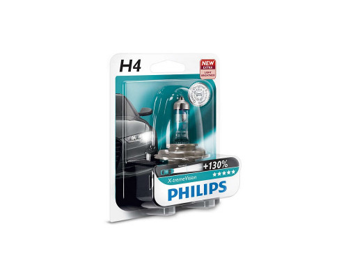 Лампа H4 12V 60/55W X-tremeVision +130%  P43T блистер (1шт)