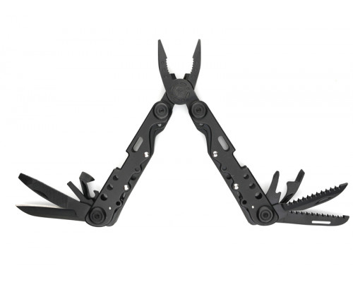 Мультитул Stinger, 105x40 мм, 13 функций, нержавеющая сталь, чёрный, в комплекте нейлоновый чехол, в картонной коробке