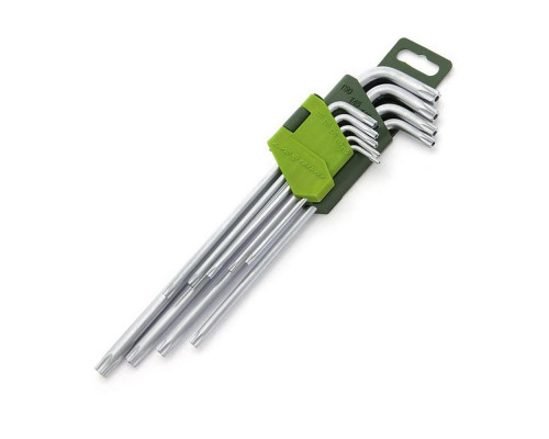 Набор ключей TORX  9 шт с отверстием длинных (Т10,Т15,Т20,Т25,Т27,Т30,Т40,Т45,Т50)