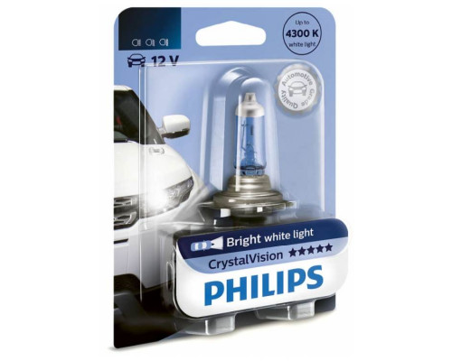 Лампа H3FIT 12V 55W PK22S Crystal Vision 12336 PHILIPS H3 блистер (1шт.)