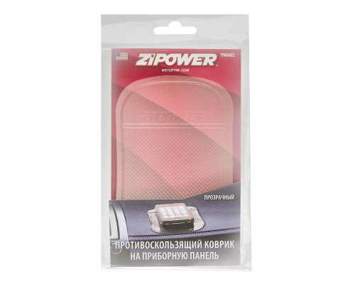 Противоскользящий коврик на приборную панель прозрачный ZiPOWER PM6602