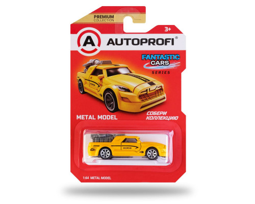 Машинка коллекционная 1:64, Серия FANTASTIC CARS, FAN-003 жёлтый