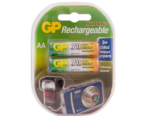 Аккумулятор 2700 mAH AA NiMH (блистер 2 шт) GP