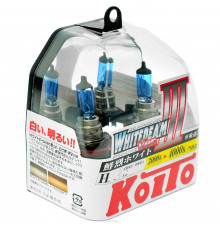 Автолампа газонаполненная H11 55W=100W 4000K Koito Whitebeam P0750W (к-т 2шт)