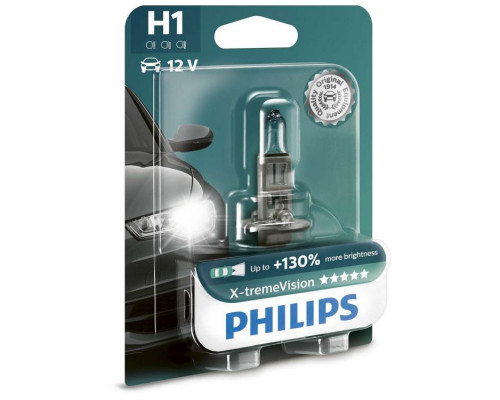Лампа H1 12V 55W P14,5S +130% X-treme Vision PHILIPS блистер 1 шт.